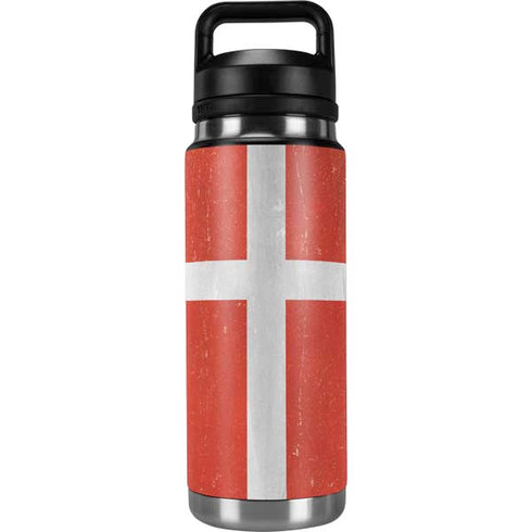 Denmark Flag Distressed YETI Rambler 26oz Bottle Skin